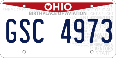 OH license plate GSC4973