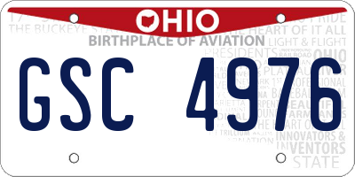 OH license plate GSC4976