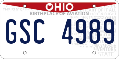 OH license plate GSC4989