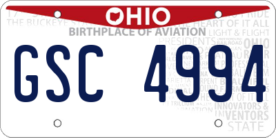 OH license plate GSC4994