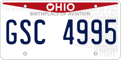 OH license plate GSC4995