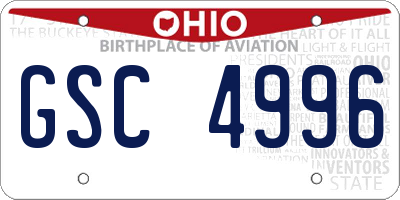 OH license plate GSC4996