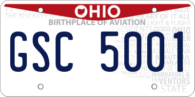 OH license plate GSC5001