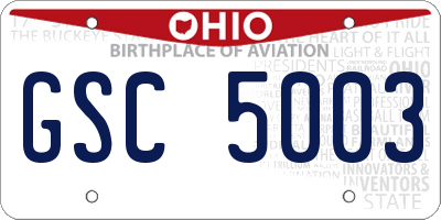 OH license plate GSC5003