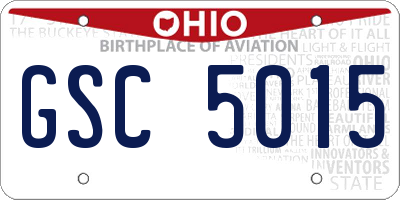 OH license plate GSC5015