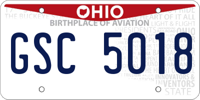 OH license plate GSC5018