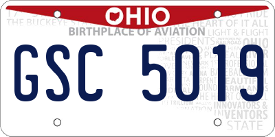 OH license plate GSC5019