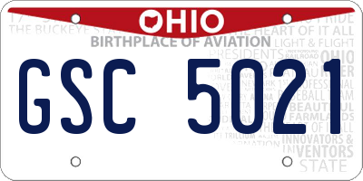 OH license plate GSC5021