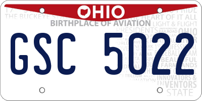 OH license plate GSC5022