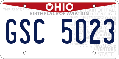 OH license plate GSC5023