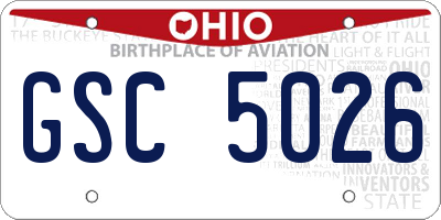 OH license plate GSC5026