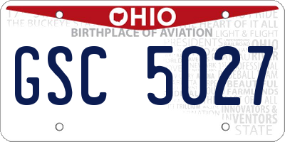 OH license plate GSC5027