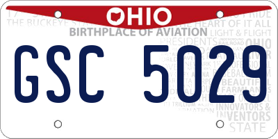 OH license plate GSC5029