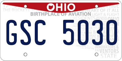 OH license plate GSC5030