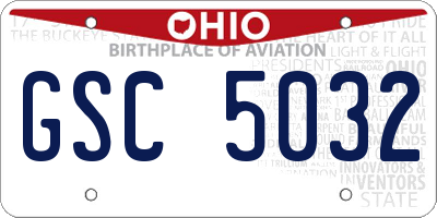 OH license plate GSC5032