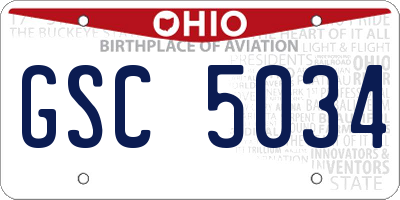 OH license plate GSC5034