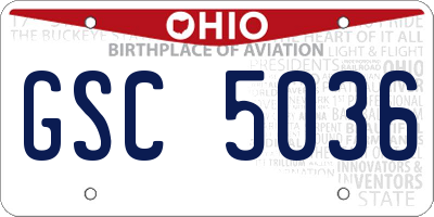 OH license plate GSC5036