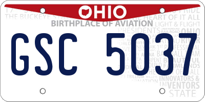 OH license plate GSC5037