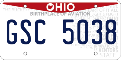 OH license plate GSC5038