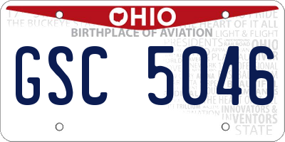 OH license plate GSC5046