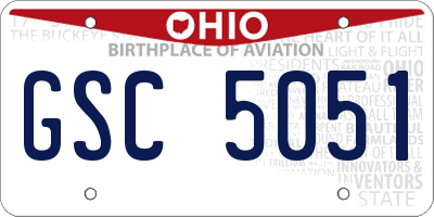 OH license plate GSC5051