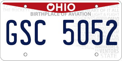 OH license plate GSC5052