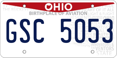 OH license plate GSC5053