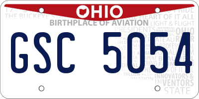 OH license plate GSC5054