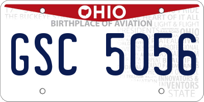 OH license plate GSC5056