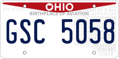 OH license plate GSC5058