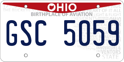 OH license plate GSC5059