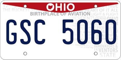 OH license plate GSC5060