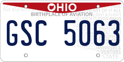 OH license plate GSC5063