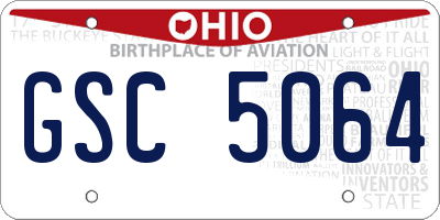 OH license plate GSC5064