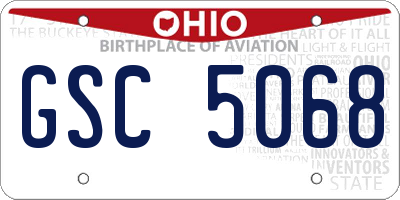 OH license plate GSC5068