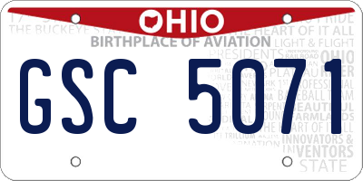 OH license plate GSC5071