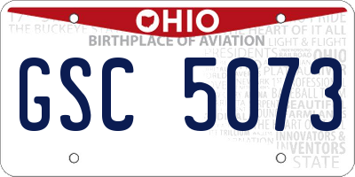 OH license plate GSC5073