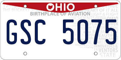 OH license plate GSC5075