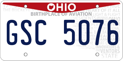 OH license plate GSC5076