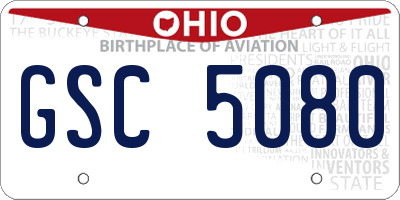 OH license plate GSC5080