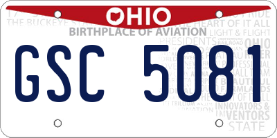 OH license plate GSC5081