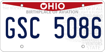 OH license plate GSC5086