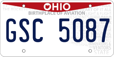 OH license plate GSC5087