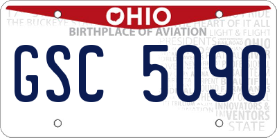 OH license plate GSC5090