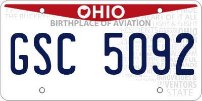 OH license plate GSC5092