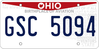 OH license plate GSC5094