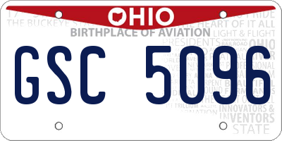 OH license plate GSC5096