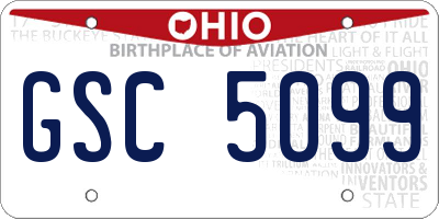 OH license plate GSC5099