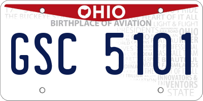 OH license plate GSC5101