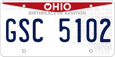 OH license plate GSC5102